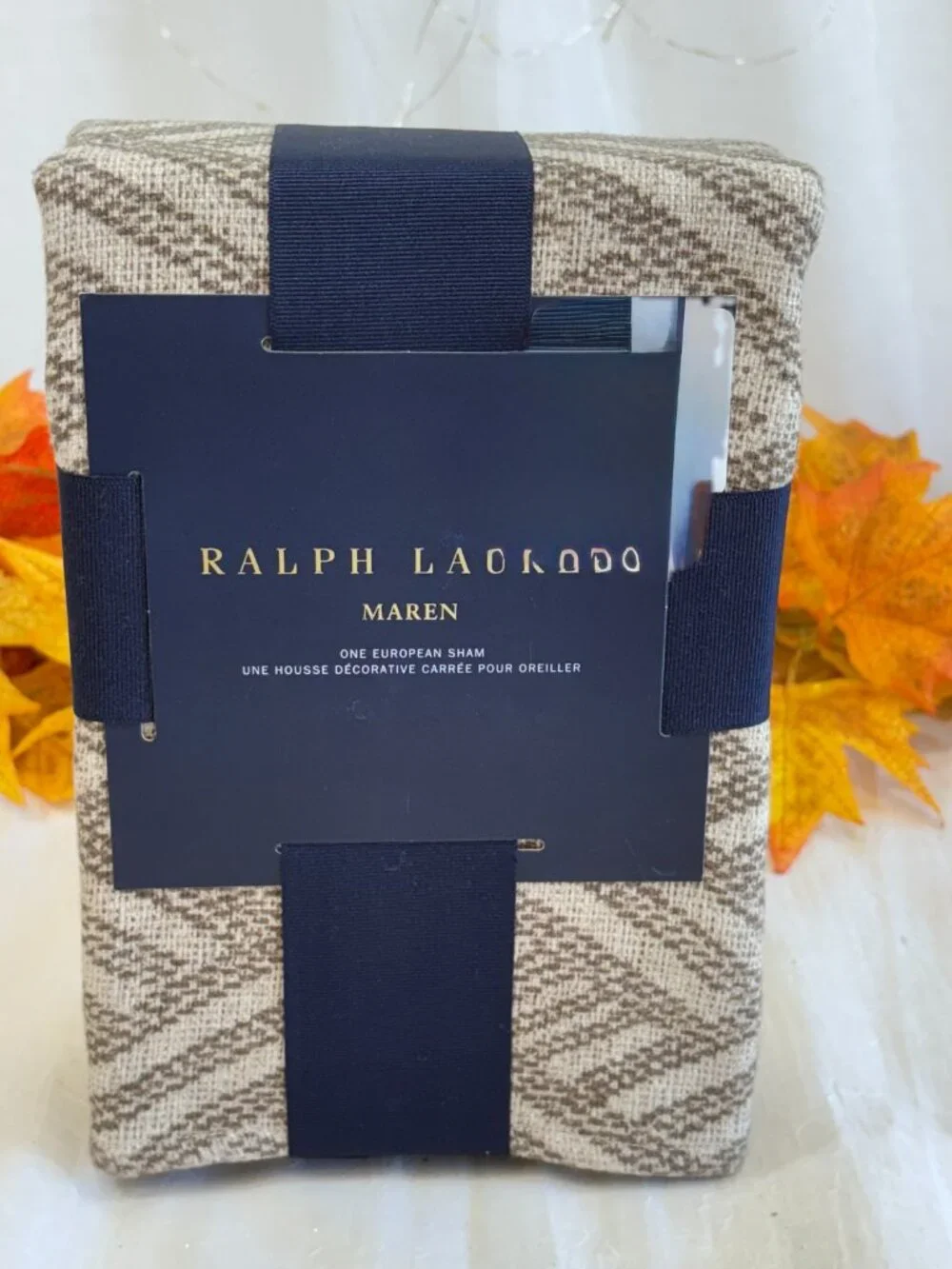 Ralph Lauren Home Beige Damien Maren Euro Pillow Sham, 26 x 26 New $215
